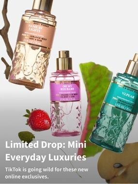 3X LIMITED RELEASE BBW Mist
V.I.PEAR OH MY RHUBARB NAME IN LIGHTS Bundle